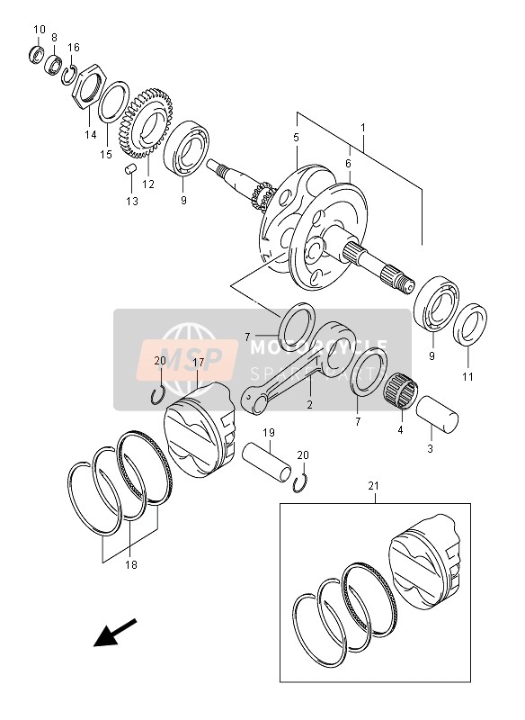 1214015D10, Ring Set, Piston, Suzuki, 0